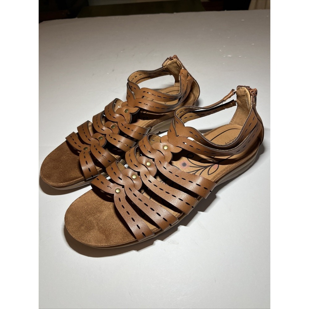 Beartraps Sandals Women 9.5 Brown Strappy Adjustable Open Toe